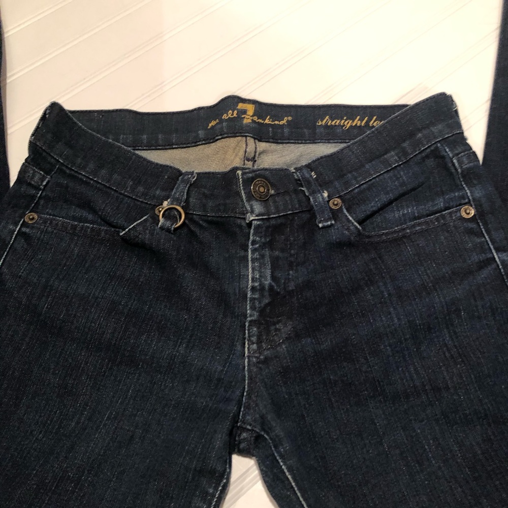 7 FAM Dark Straight Leg Jeans - Picture 8 of 10